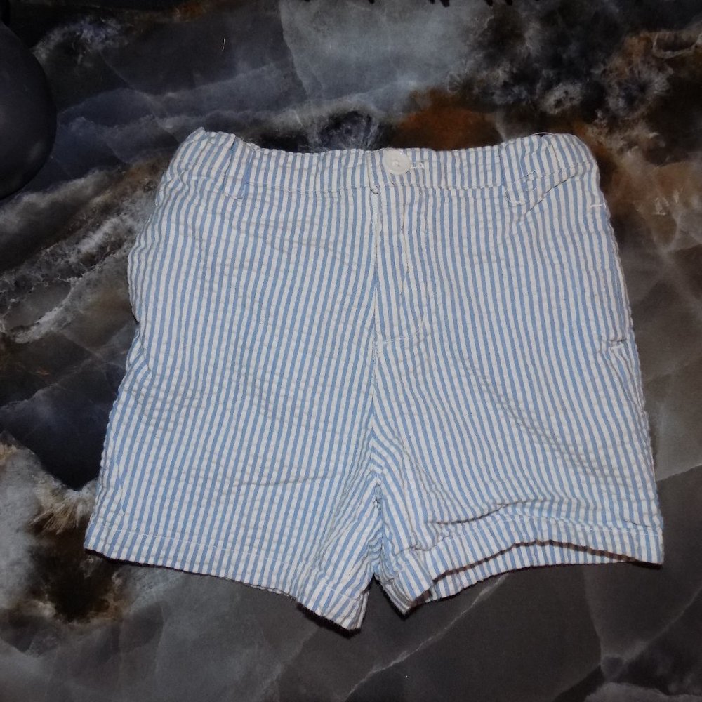 Hartstrings Blue & White Striped Shorts Size 18M Boy's